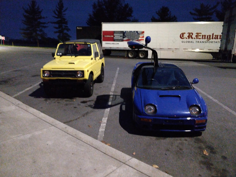 SOMEONE took a wrong turn and we ended up at a rest stop in a different state.